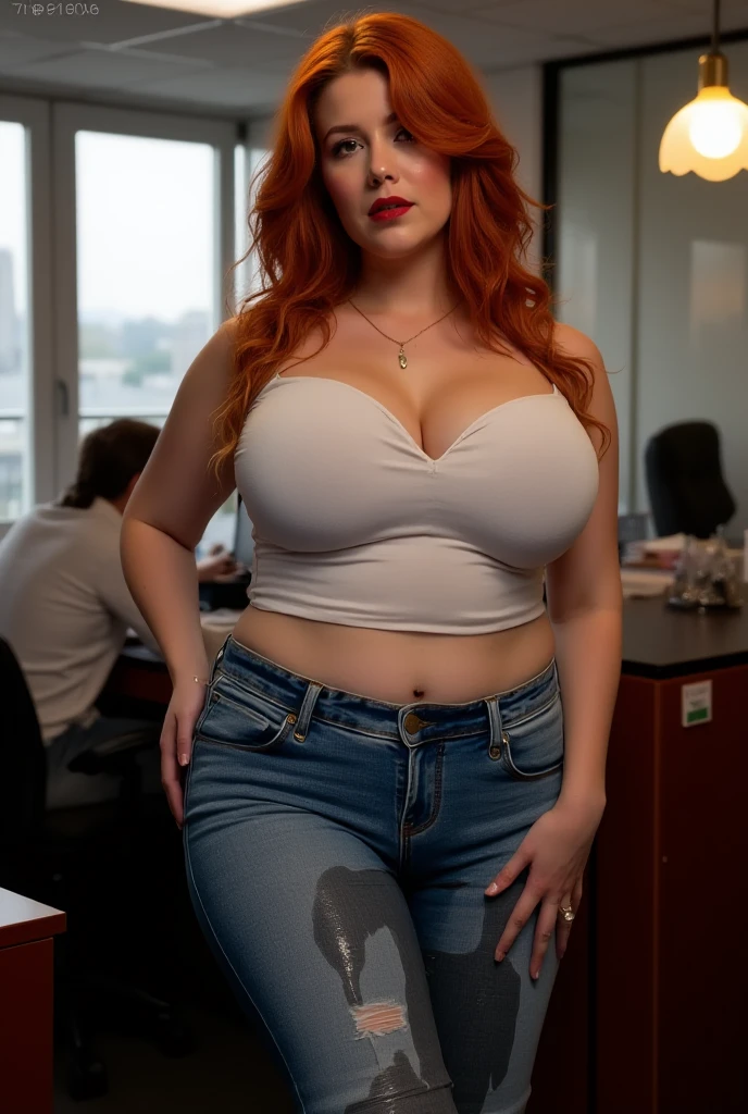 , woman, ((Masterpiece, best quality)), full body view, bursting huge breasts, detailed skin, Anna from Arendelle as a waitress, waitress clothes, miniskirt, showing panties, serving clients, in a small resraurant, at a client table, highly detailed, cinematic lighting, ultra realistic, blush, looking at viewer, Anna, red hair, blue eyes, huge breasts, tall body, long sexy legs, perfect body, wide hips, sexy pose, seductive woman
