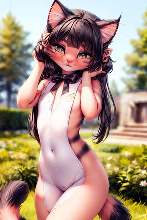 (table top), (highest quality), High resolution, super detailed, photo-realistic, 8K, , 1 female, alone, Beautiful woman, Beautiful woman of the highest grade, very beautiful detailed face, smooth skin, highly detailed beautiful eyes, Fine skin texture, lip gloss, parted lips, dog girl, big breasts, thin waist, big ass, fascinating look, Hilarious, smile, blush, open your mouth,( stick out tongue), saliva, (get down on all fours), (dog ears), the girl has a dog&#39;s tail, collar and leash, Pink bra and panties, grass、garden,  think back、emphasizes the buttocks、A facial expression that makes you feel like you&#39;re having an orgasm、blush