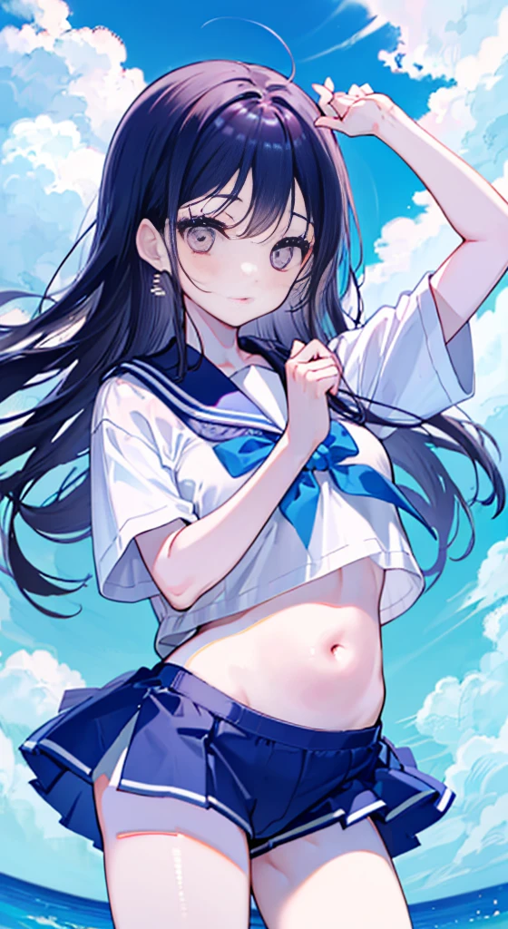 "(perfect masterpiece:1.2), (highest quality:1.2), stunning face, uniform, mature and chubby, Big eyes, compensate, long and luxurious eyelashes, lip whole, irresistible charisma.",Maid clothes,belly button,(((boy))),(((twin tails))),abs,raised his arms,micro swimwear,NSFW,(((muscle))),sailor suit,nsfw,(((piece)))