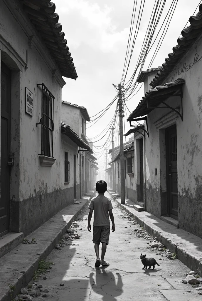 Raise a poor child with drad , brown favela in the style of expressionist art followed to the letter