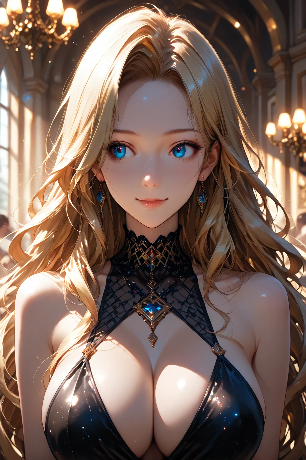 masterpiece、highest quality、High resolution、high quality images、8K, 1 female、skin luster、Texture of skin and clothing、Expression of fine eyes、Shiny bright golden hair,Girl with long braided hair, Manga inspired by Lee Jong-suk, trending on deviantart, realism, detailed manga style, manga art style, perfect line drawing, beautiful line drawing, digital manga art girl, K-POPアイドル, beautiful blue eyes, plump lips, detailed gorgeous face, (cute smile), charm, innocent, Side view, (perfectly detailed face), (fine hands) photorealistic images, Depth of written boundary, Princess hairstyle, Corolla on the head , fortune teller , fortune tellerの服 , show your shoulders , I can see the cleavage , night sky , night view ,beautiful starry sky ,beautiful starry sky , romanticism,