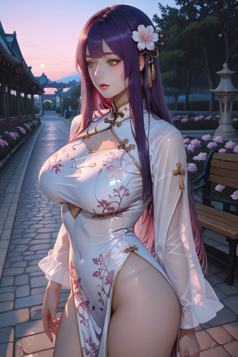 masterpiece,  photorealism,  a seductive pretty 19yo mixed  korean american girl, very long slender legs,  flirtatious smile,  cleavage,  8k,  highres, (((massive natural breasts))), (((massive natural breasts))),splash detailed, surreal dramatic Superlative, Best Quality, Masterpiece: 1.3, Seduction face, Stockings, Full body close-up, SFW giant, Shot, Huge Cool Goddess Shot, SFW Covering SFW, Big areola, Beautiful and Aesthetic: 1.2, Very big, Very big ass, Thick thighs, SFW giant, Shot, Huge Cool Goddess Shot, Big areola, Beautiful and Aesthetic: 1.2, Very big, Very big ass, Thick thighs, 

1girl, icestylesamurai, white skin, very long pink hair, vibrant moonlight eyes, long detailed eyelashes, gloves, wide sleeves, , tassel, sash, the most beautiful and highly detailed hooded kimono, fur trim, curvy body type, perfect ass, thick thighs, super huge enormously gigantic breasts, cleavage showing, tons of tattoos and piercings, arching her back in a sexy seductive slutty pose, looking at the viewer, cherry blossoms blowing in the wind 
