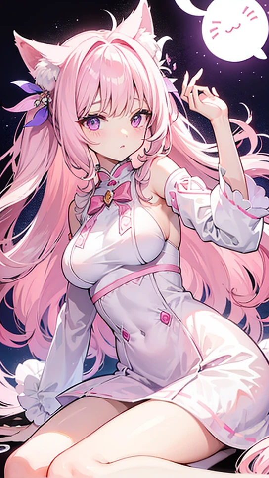 Fox Girl,Pink hair,Pink ears,Furry animal ears,behave in a spoiled manner,Pink clothes,Almost no clothes,Sexy,Large Breasts,Girl,cute,Multiplayer
