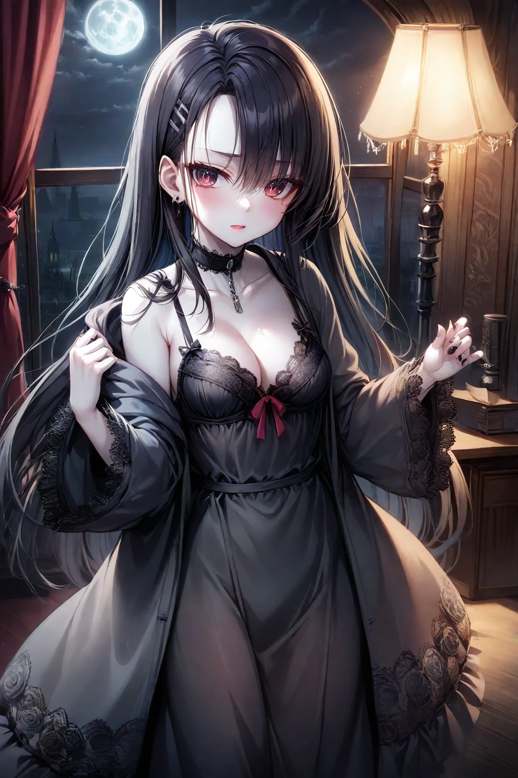 Masterpiece, Best quality, 8K, high detal, Ultra-detailed,quadratic element，In a dimly lit private club，A sexy girl sitting in a BMW，She wears a pair of black stockings，The slender legs look even more tempting。She had a confident smile on her face，The eyes are shining。Her facial features are delicate，The skin is as fair as snow，Long hair shawl，Exudes an irresistible charm。She has a curvy figure，Wear a tight dress，More feminine grace。This is a two-dimensional art style game character，Every detail of her has been carefully polished by the designer，It is impossible to look away。



The picture quality is very clear，Details can see the texture of the girl's black silk clothing。

The painting style is realistic，with soft colors，The proportions of the characters are well-proportioned and natural。The overall style is full of modern fashion。