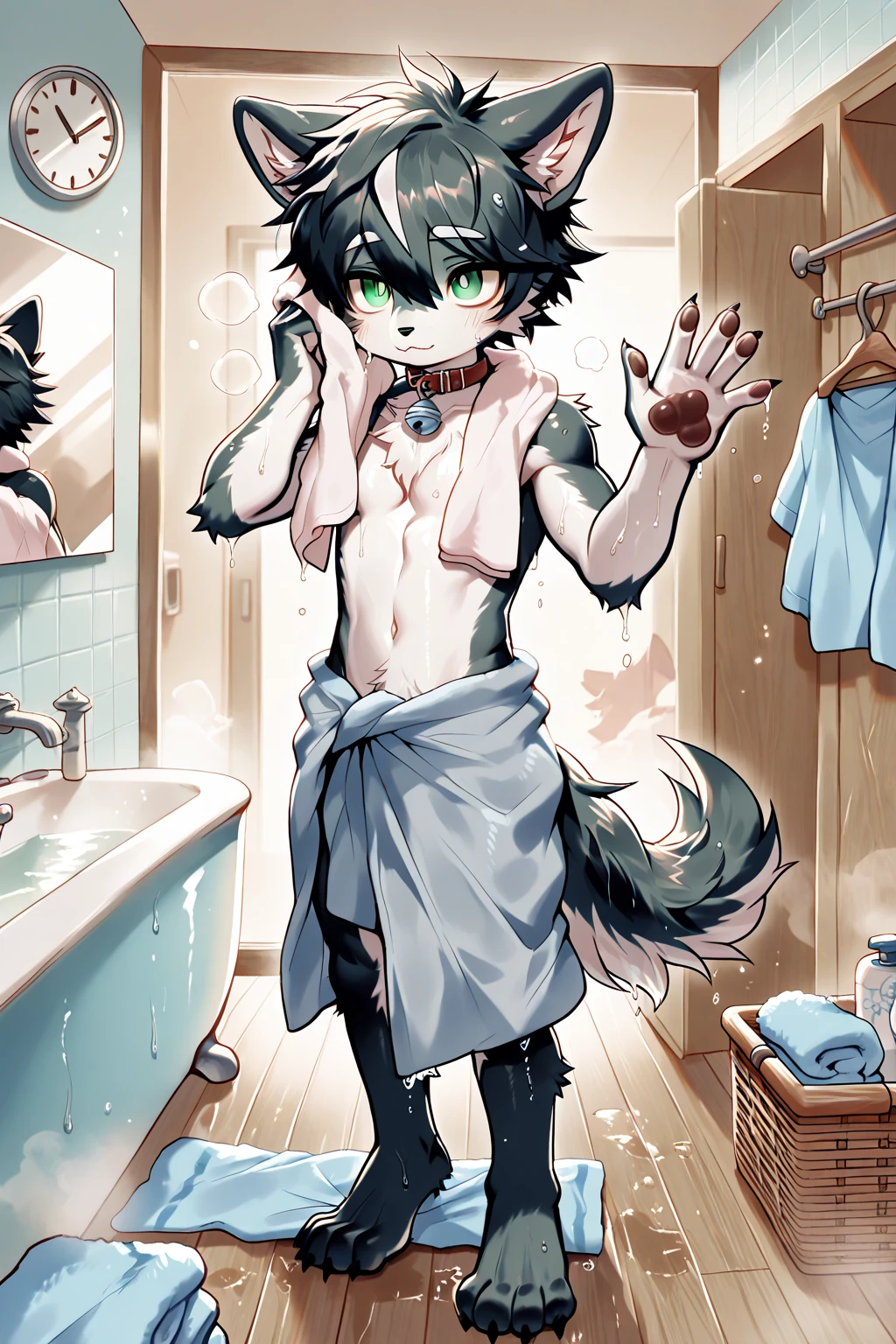 Anime image of several cats sitting in a bathtub, trending on artstation pixiv, Kawasi, author：Shitao, Detailed fanart, Guweiz in Pixiv ArtStation, By Yuumei, at pixiv, WLOP and Sakimichan, zerochan art, High-quality fanart, Guweiz on ArtStation Pixiv