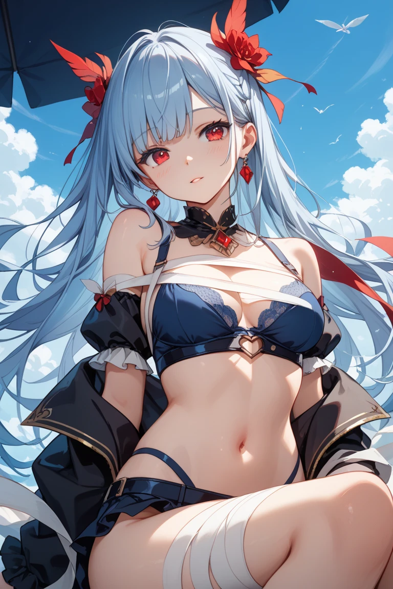 (Best Quality:1.3)、1girl in、Fantasia、The bikini、all-fours、Cute anime illustration、