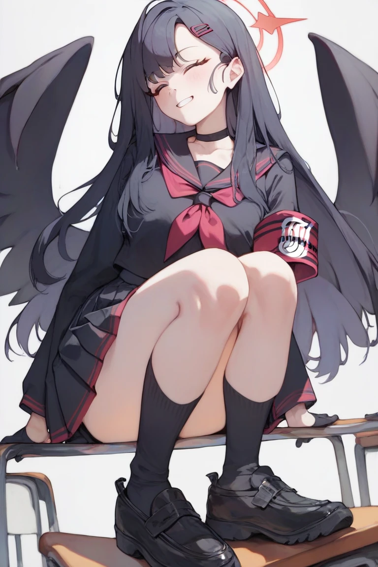 ((Best quality)), Cartoon of thoughtful young girl with long, wavy brown hair, She has big almond-shaped eyes with thick black lashes and full lips, Wearing a short-sleeved white dress that ends above her knees, with white socks and shoes, Background is blank white, resembling a canvas