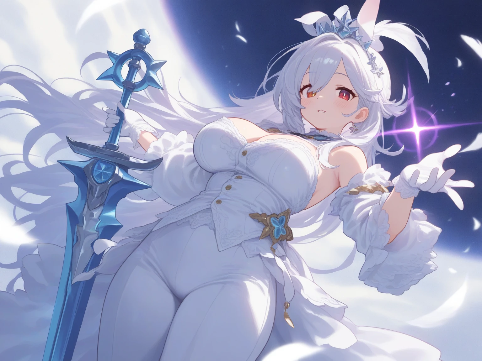 Princesa Booette de Super Mario, cabelo branco, decote, seios enormes, cabelo grande, hentai sexy girl, 1 garota, melhor qualidade