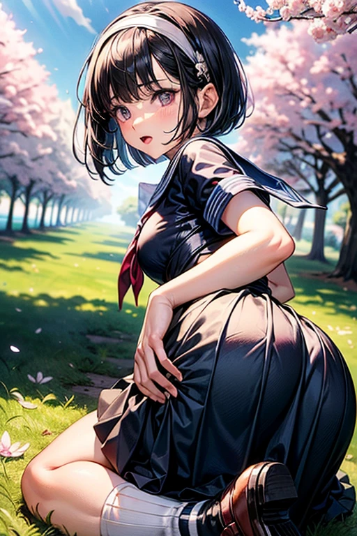 Similar to Yoshiko Miyazaki、、Little fat girl、18yr old、bronze hair、curly、Sheer cotton shirt、Angry face、Autumn landscape、Hair illuminated by the sun、Little fat woman、skirt by the、whaite hair、short detailed hair、high high quality、A miniskirt、校服、Tanned face、smallunderboob、Underwear can be seen from the skirt、A sexy、sheer、 Appearance、ssee-through、drooing eyes、Sullen face、Best quality, full face blush. Plaid skirt and navy blue skirt, pantie shot, POV feet, Barefoot, Open your clothes. pile driver. (thighs thighs thighs thighs).(Open your clothes)