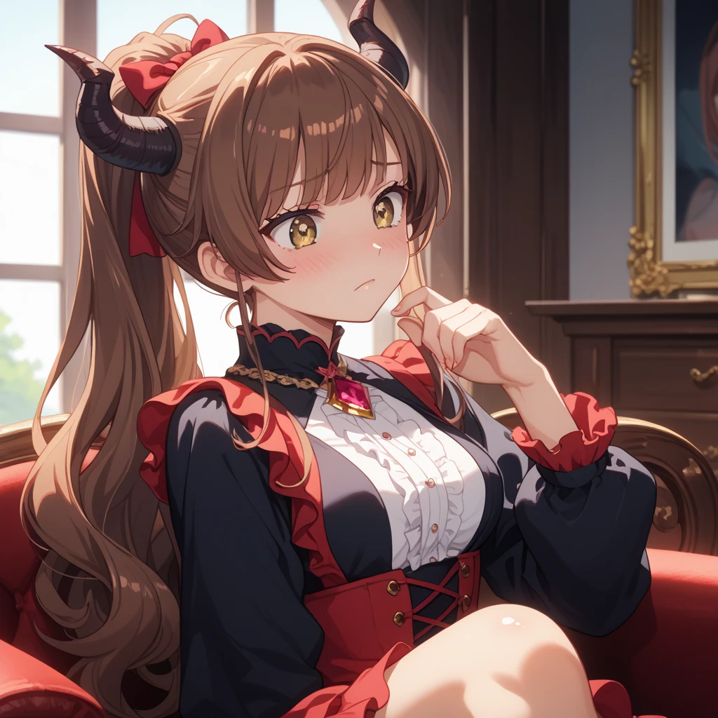 (​masterpiece、top-quality、hight resolution、Unity 8k Wallpaper、extremely details CG:1), A wealthy, gentle widow is depicted in a cozy, elegant room. She is dressed in high-quality, understated clothing that subtly hints at her wealth. Her demeanor is calm and composed, with a soft, warm smile on her face. She exudes an air of sophistication and tranquility, sitting gracefully in a luxurious armchair. The background of the room is tastefully decorated, with subtle hints of her affluent lifestyle, such as fine furniture, soft lighting, and delicate decor. The overall atmosphere is one of comfort, elegance, and refined grace, with a slight touch of melancholy due to her widowhood. 