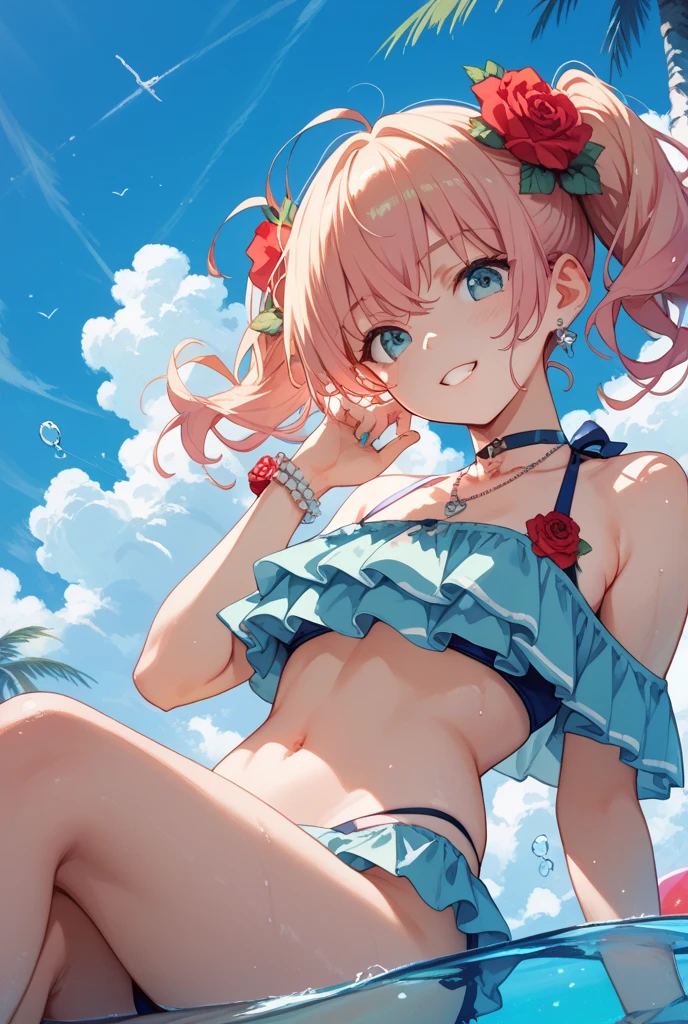 ((masterpiece、4K、8K、Highest quality: 1.Perfect Fingers: 1.Perfect Anatomy: 1.3、backgroundぼかし))、((Ultra-precise expression))、((White frills、Cute pink bikini、Maid's headband))、((18-year-old、thin、Small face、Super Beauty、Twin tails，infant))、Beautiful Eyes：1.1、smile、に手を当ててStrike a Pose）、blue sky、mansion by the sea、White sand beach、Grass，Expose&#39;chest，Sexy and excited，美しいchest,White skin,尖ったchest,Erect nipples,Pornographic images，Sweating profusely，Wet costume，Wet body，Sitting，Open your thighs，Spread your legs，Cheeks that show areola,はためくGrass,(spring,cherry blossomsの花),petal,(Lens flare),altocumulus,Bright light,Cool breeze,(shade) internal [cherry blossoms],Grass原,(Grassが生える、Birds are flying),(lake,Surface reflection)
，woman, Vibrant, clothing, Strike a Pose, front, colorful, dynamic, background, element。, have confidence, performance, Holding, statement, accessories, Majestic, Coiled, Around it, touch, scene, bold, to attract attention, impressive, Modern, tendency, concentrated, fashion,.Best image quality，naked，Wipe the panties，Publish one&#39;chestの，Sexy and excited，美しいchest,White skin,尖ったchest,Erect nipples,Pornographic images，Sweat a lot，Wet costume，Wet body，See through，Underskirt Lift，Leaking nipples，chestに射精，Cum in pussy