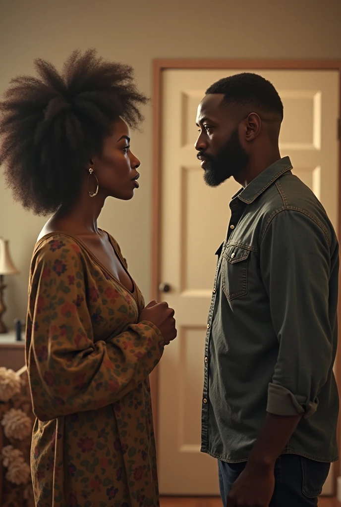 medium shot of a busty stylish African American woman in a turtle neck top, reminiscent of the 1970s fashion, shown holding her partner, comforting and supporting him through a difficult time. The camera captures the tender moments, the gentle touch, and the emotional connection between the two. This shot should convey a sense of empathy and compassion. night time, Capture the essence of 1970s Motown era, (gaussian blur:1.1) (high key photo masterpiece:1.2) raw photo, (film grain:1.3), depth field, bokeh, Best quality, masterpiece, ultra high res, (photorealistic:1.4), (smooth light:1.4), photorealistic, cinematic lighting, volumetric lighting, highly detailed and intricate