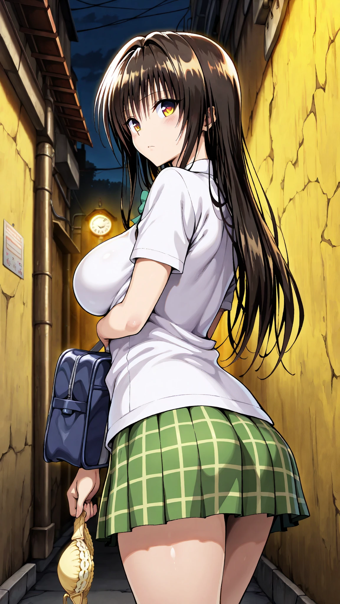 1 Female,15 years old,Huge breasts, solo, Japanese high school students,Wear a JK skirt,White Stockings,High heels, Pornographic exposure,In the woods, She has long, flowing black hair, nakedの性器,rain,Big Chest, from the front, Wet straight hair, Sweating profusely,Cloudy,(masterpiece),(Highly Detailed CG Unity 8K Wallpaper),Highest quality,Cinema Lighting,Detailed Background,Beautiful and fine details,Bright Eyes,(Very elegant and beautiful),(Beautifully detailed eye depiction),Super detailed,To the camera,High resolution,Super detailed),Very long hair,Stand on your own two feet,emotional expression,Open your mouth,Sagging breasts,naked, Expose the genitals,Exposing the breasts,Camel Toe,Without pants,Very large breasts,Very colorful,Most detailed,Full body photo,The face is brightly lit(The whole body is like 1.4)