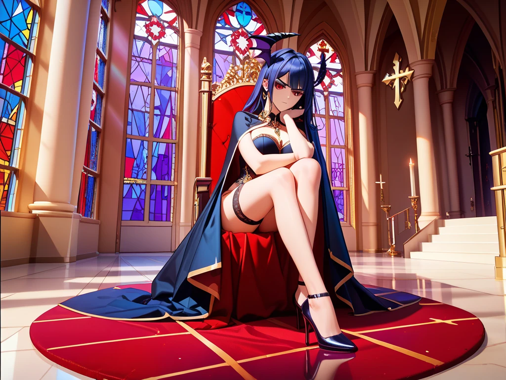 There is a woman sitting in a chair with socks on, em seu trono, sentada em seu trono, uma bela imperatriz fantasia, Deusa japonesa, ((uma bela imperatriz fantasia)), Pose elegante real, tiro extremamente detalhado da deusa, sentado em um trono, sentado no trono de porcelana, Tiro gigante impressionante da deusa, em uma sala do trono, sentado no trono, sentado no trono