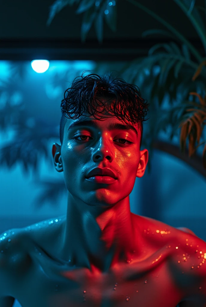 Sweating, very wet glowing body, Pulling his shirt showing off his fluffy chest, pink nipple, sexy chest, Pull off shirt, Muscle body, Soaked white THONG, hairy body, teenager, very wet body, Hairy stomatch, very hairy abs, Very bushy hairy armpits, hairy pubic, hairy crotch, white transparent see through sleeveless shirt, Super Realistic photography, PROUDLY SHOWING OFF HIS BODY, Cute teen boy, Wearing soaked white sleeveless t-shirt, NO PANTS, NO BOXER, DETAILED, sexy, wearing soaked THONG, ABS EXPOSED, Very wet body, very wet, dirty urinal, public men toilet, men urinal, pantless just wearing soaked white thong exposed HIS big bulge, Showing off his very hairy armpits, muscle fit body, teenager, very cute boy face, 17 years old boy, Very young teenager boy, seedy and dirty alley scenery, in the middle of Crowded public toilet, dickprint, Sweat dripping all over the body, Proudly showing off his sweaty very hairy armpits to audience , The colors are bright and vibrant, enhancing the overall aesthetic. The lighting is soft and natural, casting a soft glow on the boy, don't merge body's, detailed eyes and lips, sixpack and fit body. Image quality is of the highest standard, with ultra-detailed features and a realistic appearance.