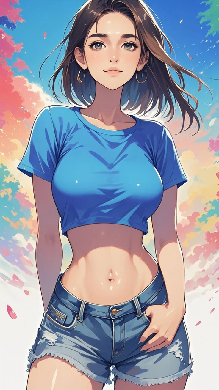 (Best quality, A high resolution), (ultra detail), (1. Baby Michelle), (1 beautiful girl), (underwear, with medium straight hair, bottomwear, in a white miniskirt with pleats and ears, blue sweatshirt , on a naked body).(written on the chest ' Future funk'). (amidst a vibrant futuristic cityscape, illuminated by neon lights). (More than 8K.motor surreal:1.4,HD,La Best quality:1.4, Photorealistic:1.4, skin texture:1.4, masterpiece:1.8,masterpiece, Best quality, Объект Object).(detailed facial features:1.3) ,(Correct proportions),(Beautiful blue eyes:1.4), (Cowboy pose), (more details:1.4), ,(Cyberpunk 2.1), (kawaii style: 1.4); , (ice element:1.4),(White underwear:V2.1)