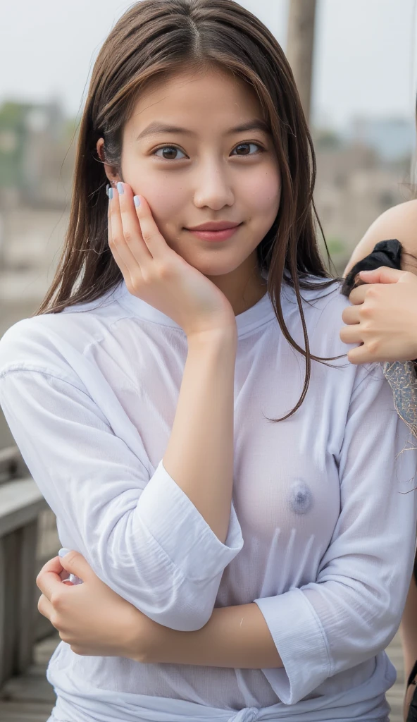 (( topless))、((小さいおっぱい、小さい胸))、irst Person View, (masterpiece:1.3), High resolution, Super detailed, Highly detailed CG unity 8k wallpaper, Realistic, photo-Realistic, RAW Photos, Beautifully detailed face, Pale skin, Realistic glistening skin, Detailed cloth texture, Detailed hair texture, Perfect body, Beautiful Face, Accurate, Anatomically correct, Highly detailed face and skin texture, Natural neck length, (Beautiful Hands), (Fair skin:1.2), Thin legs, Thin legs, Good teeth alignment, 
break, 
Fine grain, Symmetrical eyes, Light brown eyes, double eyelid, Thin eyebrows, (glossy lips:1.4), (Sleepy face:1.2), (blush:1.3),
break, 
(classy and cute girl:1.3), elegant、Loose tank top emphasizes cleavage、 Toned Abs, Beautiful clavicle, 
(Dark blonde hair, Wavy Hair, Long Hair:1.2), ((Asymmetrical bangs:1.2)), 
break, 
(On the table, (There is yakitori, french fries, salad, and「Takoyaki」 ):1.2), (Sit opposite the chair), ((put your elbows on the table、gently lift your chin:1.3)), 
(in the outdoor 'Biergarten' of Japan at night)), (night), (night), (night), (Upper Body Shot:1.2), View your viewers, from the front,topless、小さい胸、small　tits、服をたくしあげる