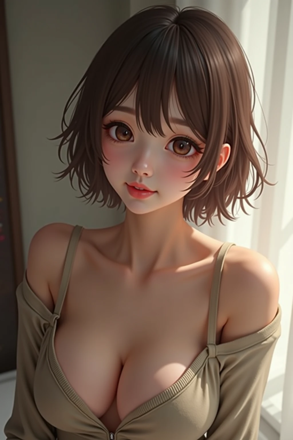 You can create a photo of urabe in lingerie