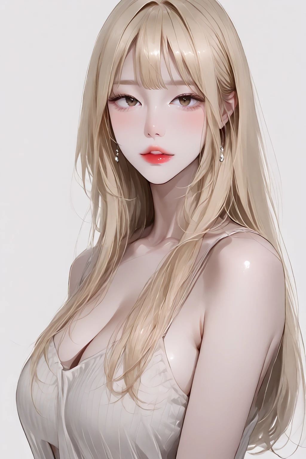 a pregirl，Wear lace lingerie，Hollow clothes，White skin of the，CG,8K，Clear lashes