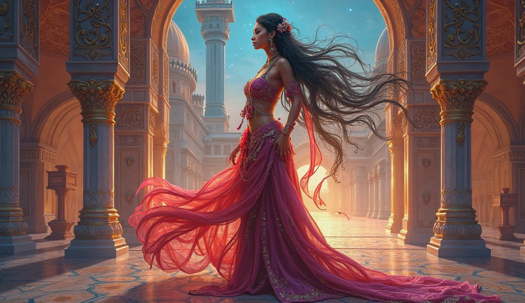 style of joemadureira photorealistic painting ((full body)) portrait of ((stunningly attractive)) a woman at a music festival, ((perfect feminine face)), (+long colorful wavy hair), (+glitter freckles), glitter, wearing a dress, intricate, 8k, highly detailed, volumetric lighting, digital painting, intense, sharp focus, art by artgerm and rutkowski and alphonse mucha, cgsociety