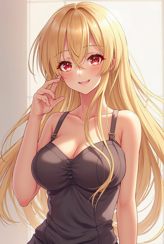 High resolution, Blonde, Simple Background, Very long hair, chest, awkward, anime, Sex、Pink nipples
