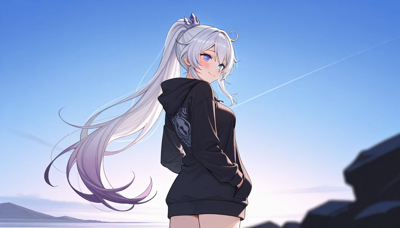 The little hairy girl with white hair and big ass secretly masturbating behind a tree nsfw se mete los dedos en su vagina