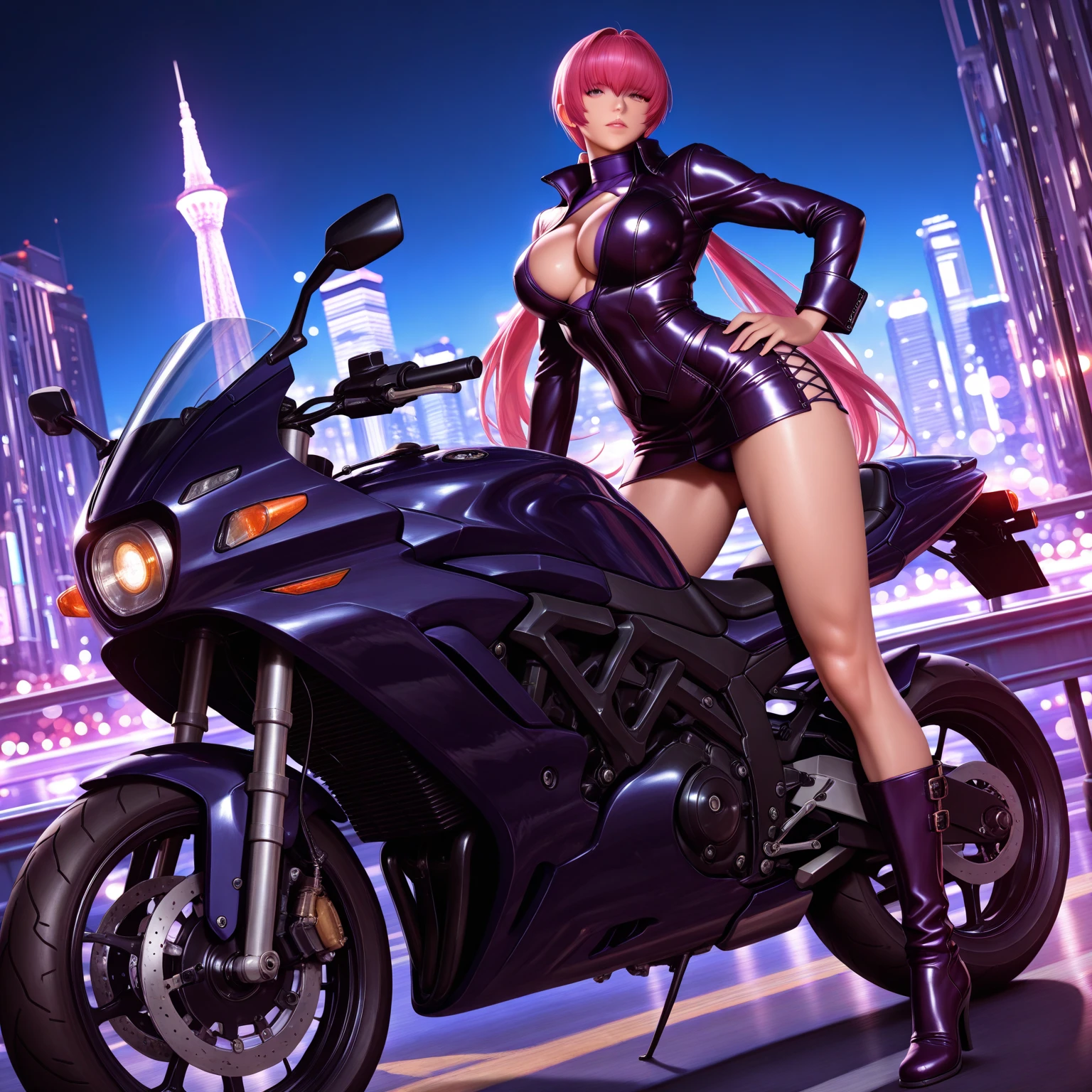 1girl,nakiri erina,(good anatomy), perfect fingers,full body,  medium breasts ,  hair_between_eyes,purple eyes, collarbone,amazing  face ,ride on motocycle,motocycle, bicycle helmet, sunglasses,black bodysuit, shorts,ultra detailed,  super detailed skin, vivid, colorful, (( bright blonde hair)),<lora:nakiriErinaFoodWars_v2:1>,<lora:b1keg1rl-v1:0.7>,<lora:more_details:0.2>, <lora:TakedaV2_V73:0.7>,
