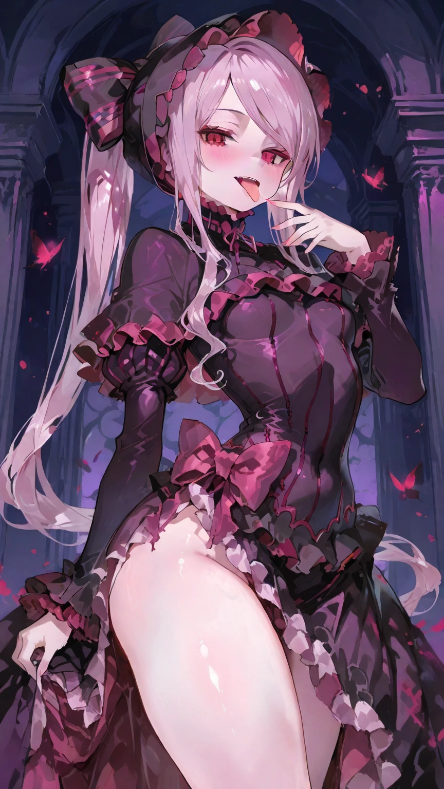 ((highest quality)),(ultra high resolution),(Super detailed),(detailed description),((best CG)),(best work of art),super precision art, great drawing art,(Art with precise details:1.5), (1 woman:1.5), beautiful and well-shaped face:1.5,(Beautiful skin with precise and detailed depiction:1.6),(Very precisely depicted black sheer Pyjama nightdress:1.5),provocative angle:1.6,gorgeous, beautiful young teenage girl, 13 years old, tanned white skin, loose and flowing silky thigh-length negligee sleepwear, short shoulder length hair, sleek dark violet-black hair, Pixie cut hair, big round velvet colored eyes, fringe bangs over forehead, oval shaped face, sharp facial features, high-bridged nose, full cherry pink lips. medium height(172cm). D-cup breasts, small narrow waist. small delicate curvy hips, smooth silky thick thighs, large round ass, hourglass figure, slim yet plump thick build, standing upright, full body picture, hip-level shot. classy and opulent bedroom setting