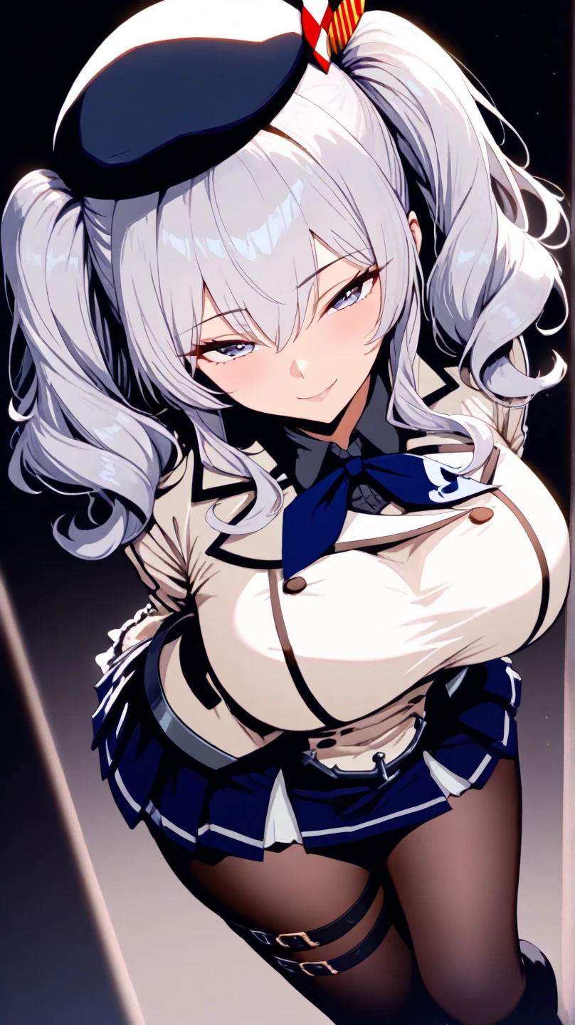 (masterpiece, highest quality), (Perfect athletic body: 1.2), (Detailed Hair), , watercolor, Big breasted, Very detailed, Anime Style, masterpiece, White shirt, Blue tie, Exposing shoulders, The sleeves are separated, Evil Smiley Face, Iris, 