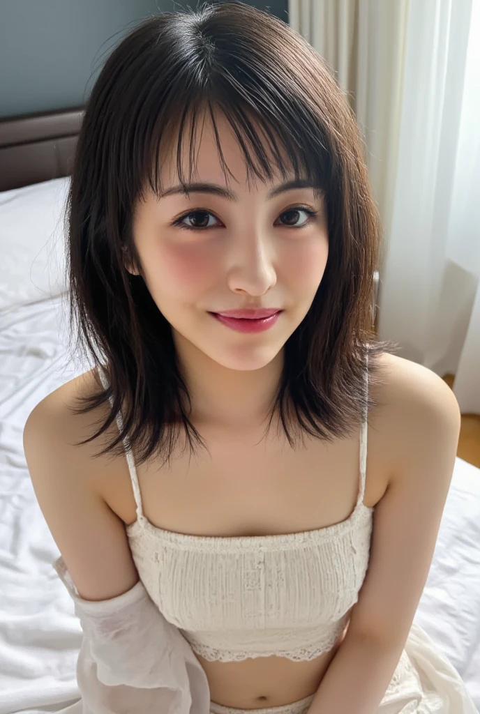 One Girl, Small breasts、15 year old female、the body is slim、Thin legs、sexy、Exposing the breasts、Completely naked、bangs