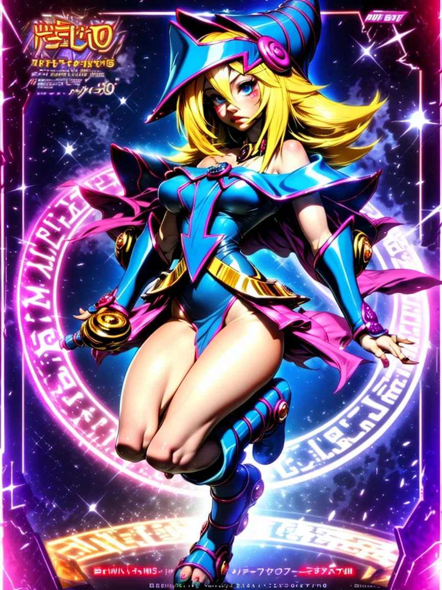 Dark magician gils Pelo rubio extra largo y rizado,  Pose sujestiva y sensual. Outfit Playboy Bunny