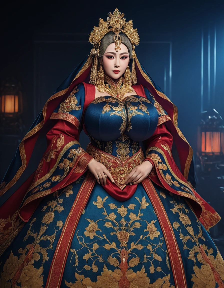 bellyband。Cover。big breasts。Breasts larger than torso。smooth and delicate woman。Sexy hot woman。prostitute。Hairpin。Taoist robe。full-body shot,High heel。Cultivation clothing。exposed。Antique Chinese costumes。vintage sexy clothing。Fengguanxiapei。Bundled hair with a golden crown。
