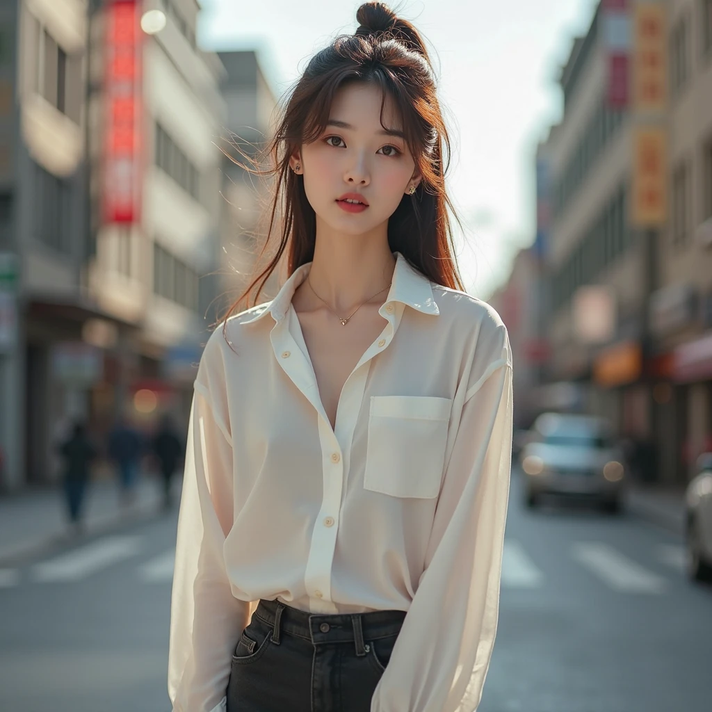 (Best Quality, Masterpiece: 1.1), (Fidelity: 1.4), 1 Girl, Crying Face, Tears, Frightened, Hands Bound, Sitting, Upright, Long Hair, Realistic Night Street, Sexy Underwear,
