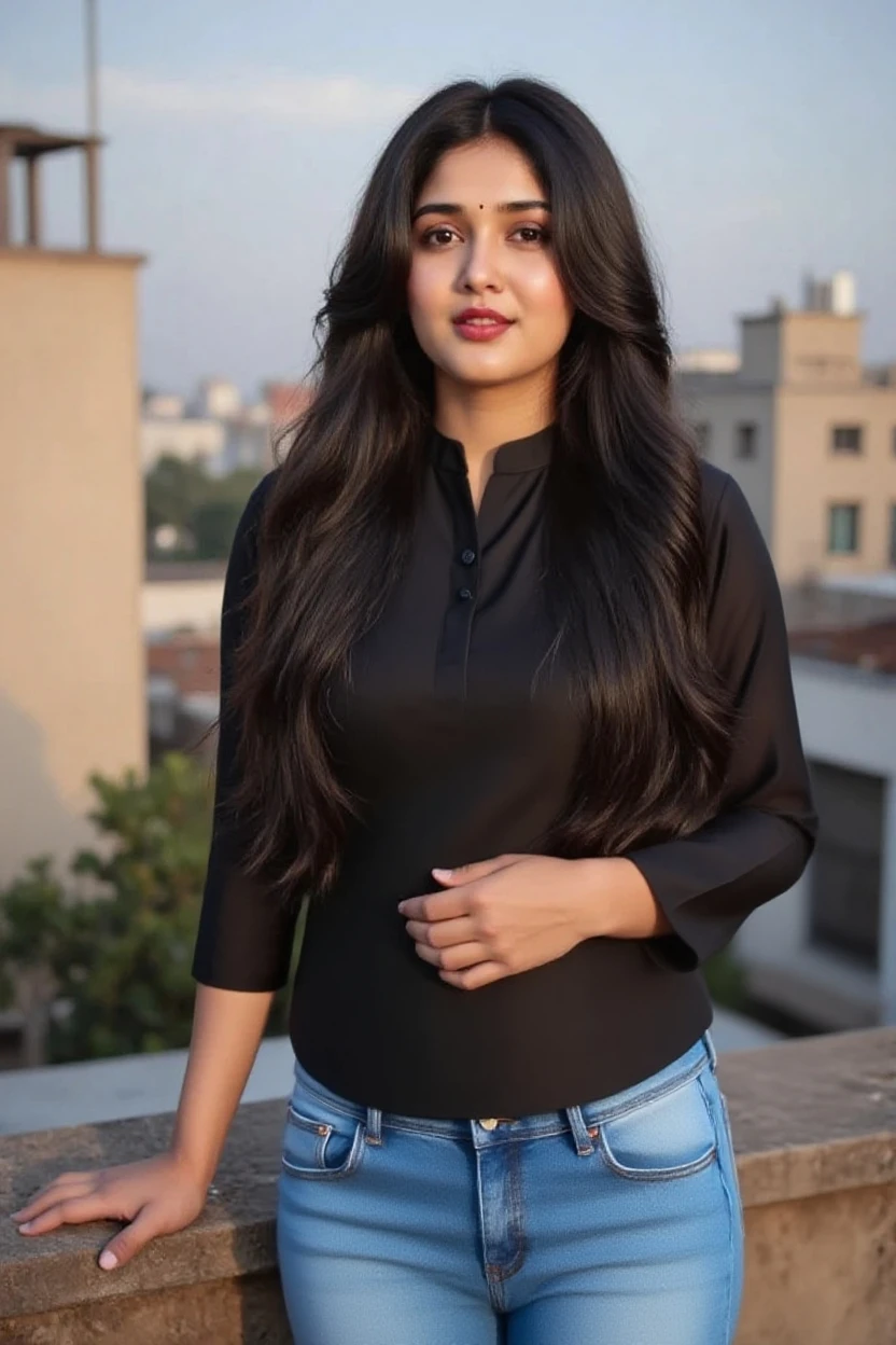 portrait of a Indian teenager girl with big boobies, black hair, wearing skirt school uniform with black shoes, big booty, sexy thighs, bare legs visible, black school shoes in feet, perfect thick body figure, looking at the viewer, standing in a beach, wet hair, mud on clothes, realistic, masterpiece, photorealistic, realistic, 8k