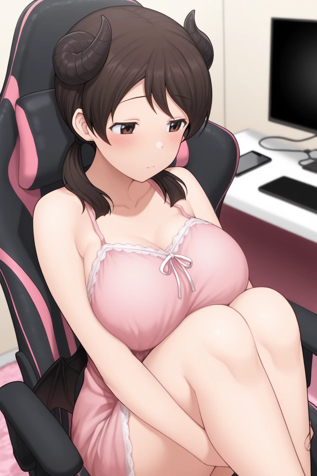Small and young 1 sister and 1 brother in sexy pajamas 18 years old. ((sister sitting on brother's lap, brother sitting on gaming chair)) top view, big breasts, brother and sister look at computer screen and look at hypnotic photo. profile photo, their eyes are fixed on the computer screen which hypnotizes them, a hypnotic image which commands them to be sexually aroused, the brother places his hands on the sister's chest, (the brother's cock enters in sister's vulva), (((brother's penis seeping into sister's pussy))) ((vaginal penetration, cock, detailed photo of penetration, huge dripping internal ejaculation)) cum , incest webcame