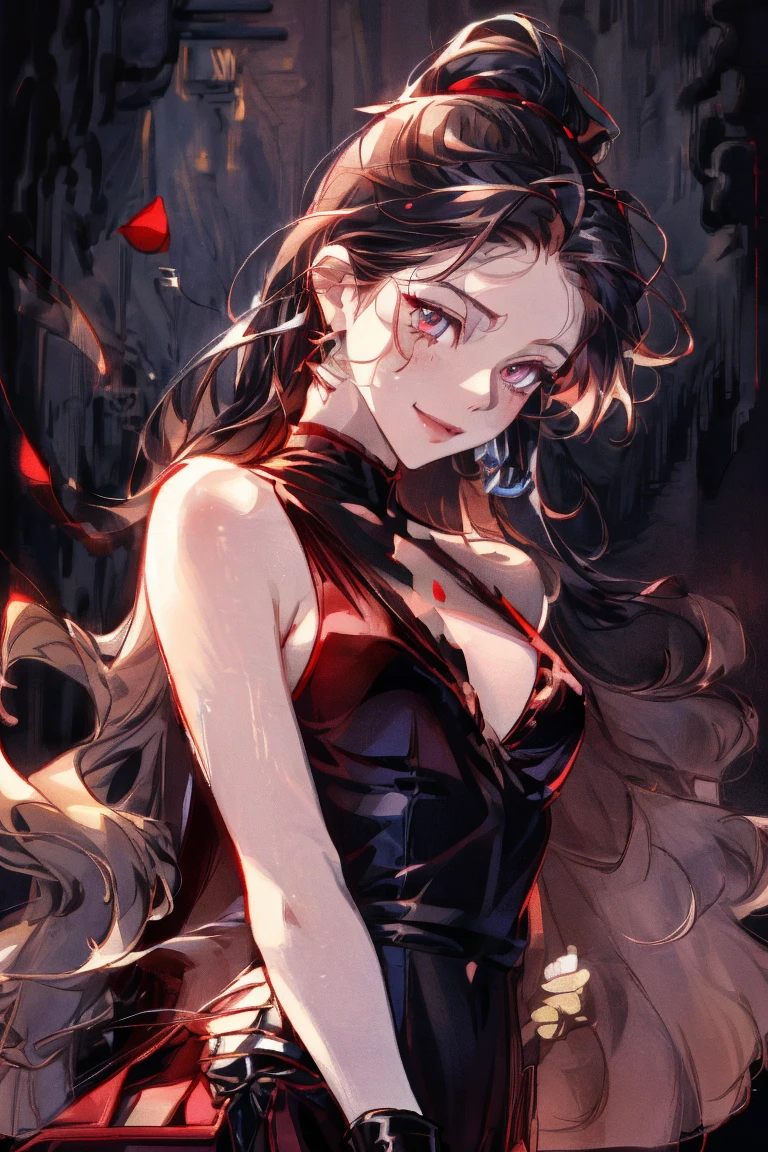 (8K HDR photorealistic pic), Betty Boop, short, althetic, curvy lady, ((tight little red dress)), dark eyebrows, black lipstick, (hoop earrings), dark eyeshadow, black lipstick, curvy, busty, (curly short black hair), shortstack, (retroussé breasts), darling figure, (supple pouting breasts), firm thighs, hourglass figure, kerchief, big brown eyes, dancing seductively