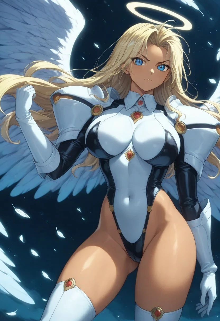 (masterpiece, best quality) 1 girl, mercy from Overwatch, High waistband, Watch from above, naked, Wide waist, Overwatch, Large target , permanent, Creampie,
