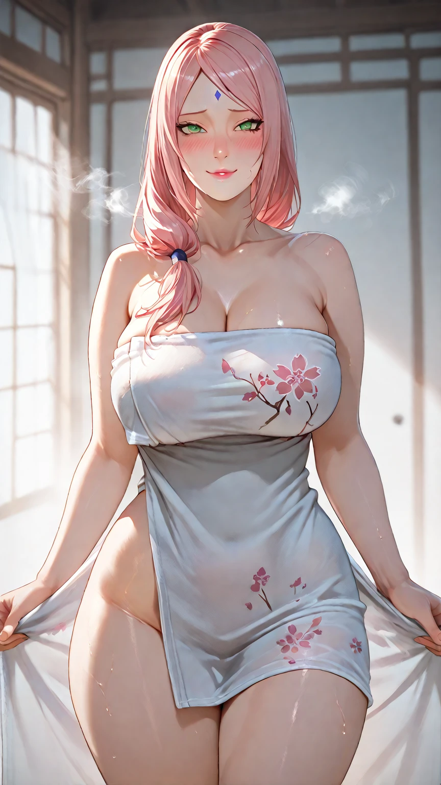 hyper-realistic 8K CG，detailed face, Flawless, full body，long pink hair，Huge breasts，A sagging breast，long legs，Slim，being thin，Lower chest position，Swollen breasts，Breasts during lactation, Tender white skin，oversized shirt, areolas, two arms, (without bra), (without panties), glasses