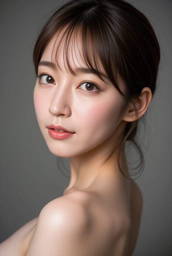 ((Highest quality, 8k, masterpiece :1.3)), One girl, Beautiful woman with slim abdominal muscles :1.3, (Random Hairstyles, Huge breasts :1.2), Bath towel wrapped around upper body :1.2,  Highly detailed face, Fine grain, double eyelid、Japanese women