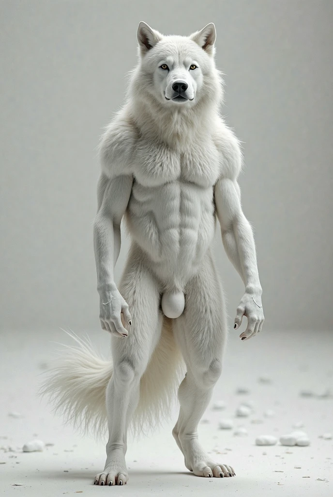 There is one adult character on this picture. The character is a slender male grey wolf, grey fur, slender character, slender, yellow eyes, barefoot, digitigrade, paws, black pawpads, wolf hands, black claws, wolf tail, topless, male bare chested, bare chest male, black nipples, black areolas, visible sheath, sheath, fully sheathed, visible balls, balls, visible testicles, testicles, ass, butt, nude, naked, nsfw. The scene takes place on a bedroom. Bedroom with a plants on it. Night. The character is lying on a bed. The character is lying on his side. looking at the viewer. Seductive expression. Flirting. Seductive. POV. The character wants to hug the viewer. Hug. Fullbody. Full body.