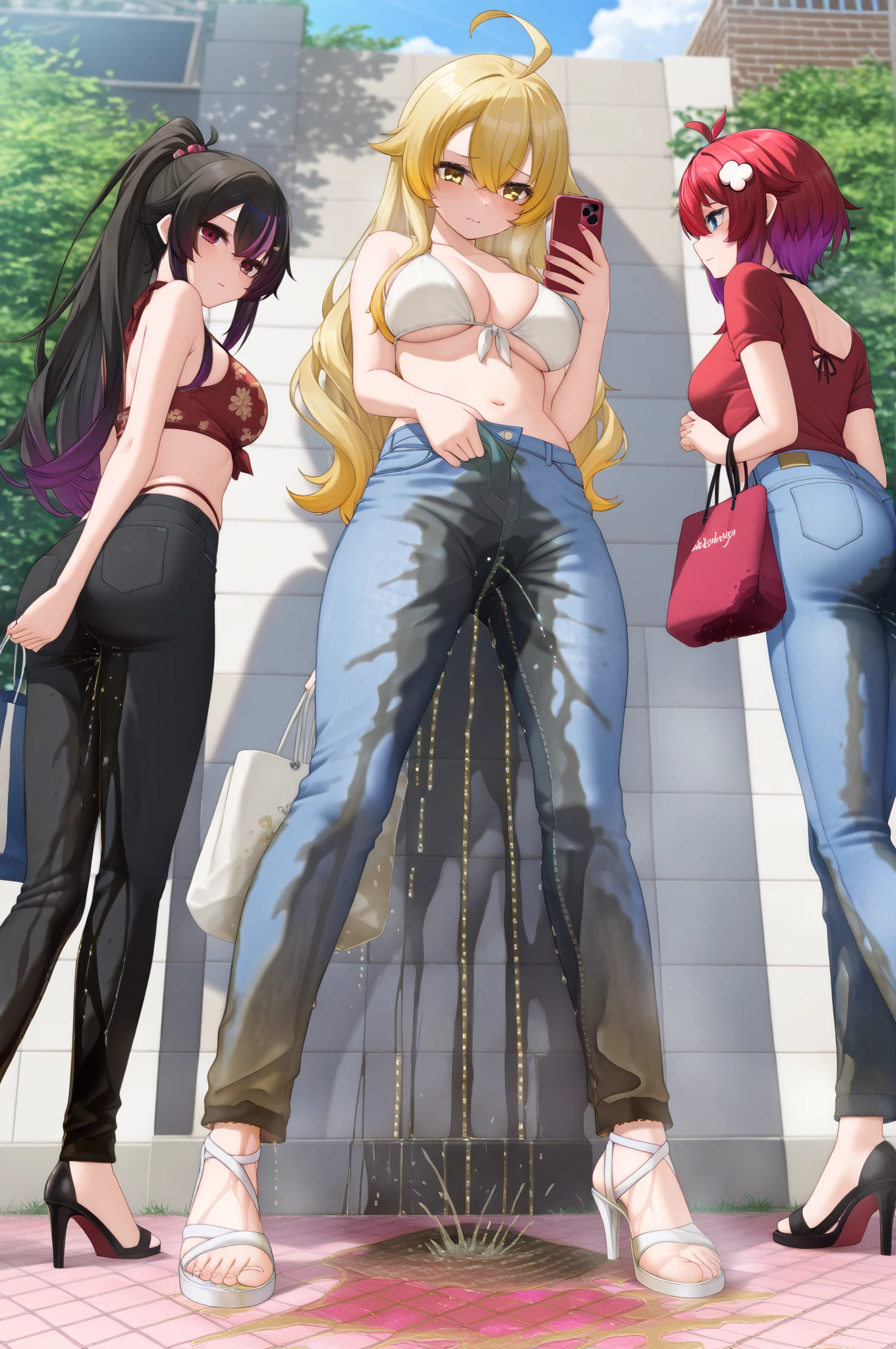 (((focus panties))), ((Angle from below)), 1boy, boy masturbation, (penis), (boy is lying), (Boy
is amazon position), (Boy looks up at the five girls from the ground.)、(Five girls are standing in a circle around me)、((seductive evil grin)), (((5 giant girls)))、(((angle from below))), 5young face, (thighs), 5panties, belly button、(In a crowded train)、Young cabaret girl、(Casual short One Piece)、Hostess hairstyle、(leopard panties)、(((Open neckline dress)))、(((skirt pull))), Young face、(((The girls are watching the boys masturbate and grinning))), (((eject cum))), ((Masochist boy)),