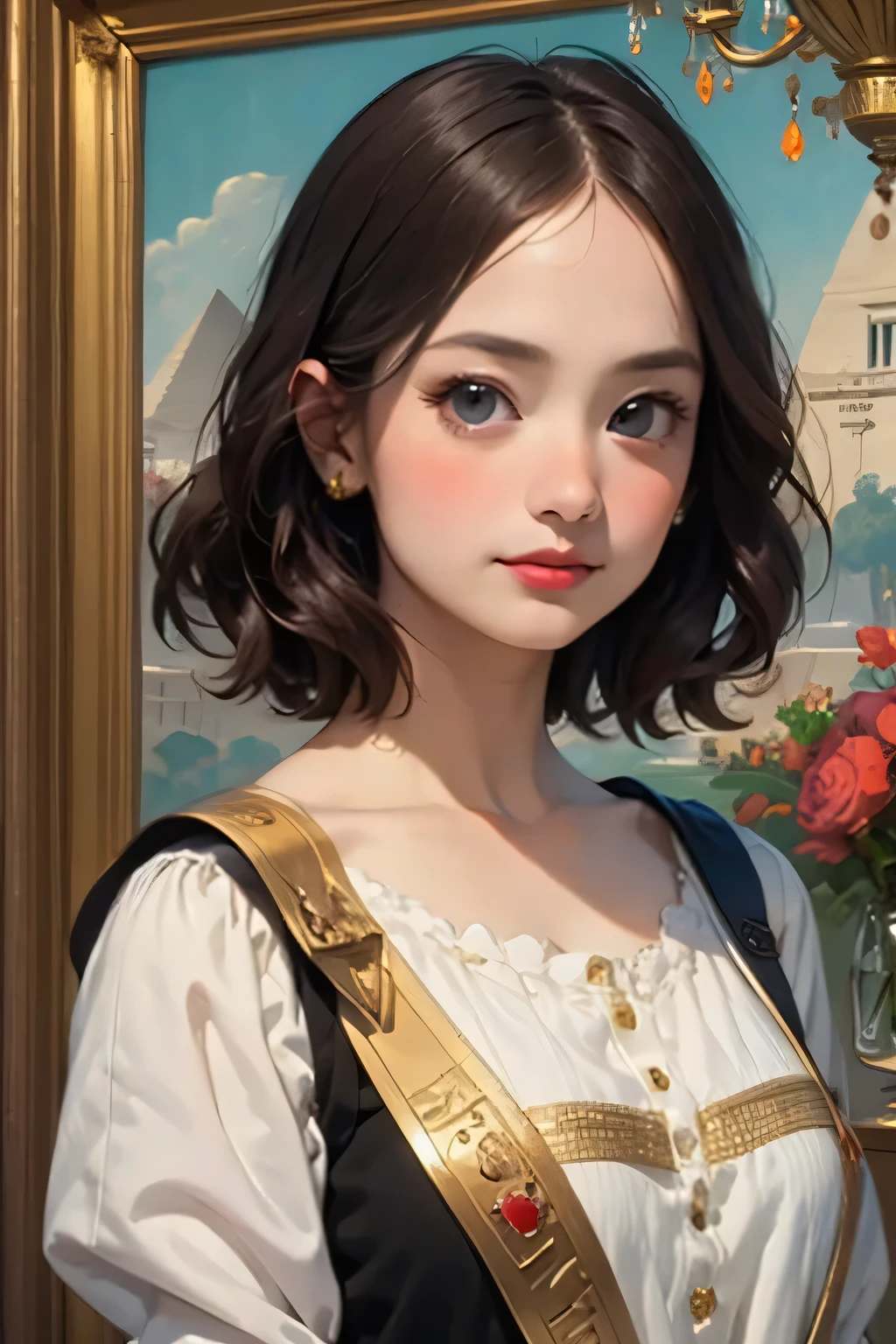398 ((The Young Princess and the Young Prince)),(short hair),(Neat hair),(Ultra High Definition),(Opulent Palace),(Leonardo da Vinci Style Painting),(Egypt),(Egypt文字)