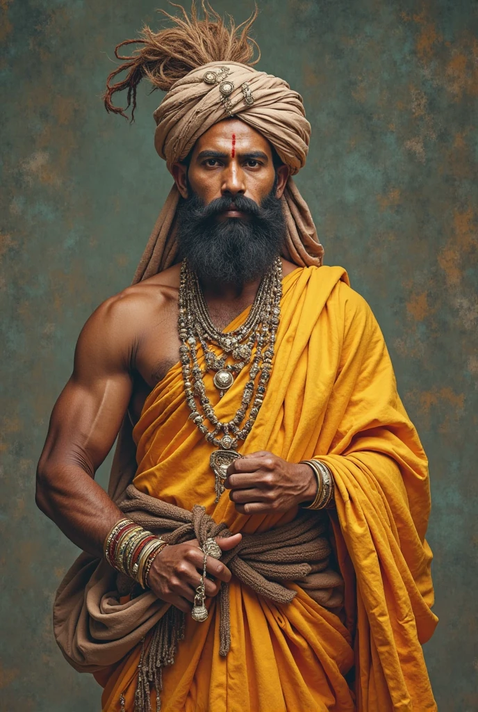 एक प्रेरणादायक दृश्य जिसमें एक व्यक्ति एक बड़े पहाड़ के नीचे खड़ा है। उसका चेहरा आंशिक रूप से छाया में है, लेकिन उसकी आँखों में दृढ़ता और संकल्प दिखाई देता है। पहाड़ चढ़ने के लिए चुनौती के रूप में दिखता है। आसमान में बादल हैं लेकिन दूर कहीं हल्की रोशनी दिखाई दे रही है।"