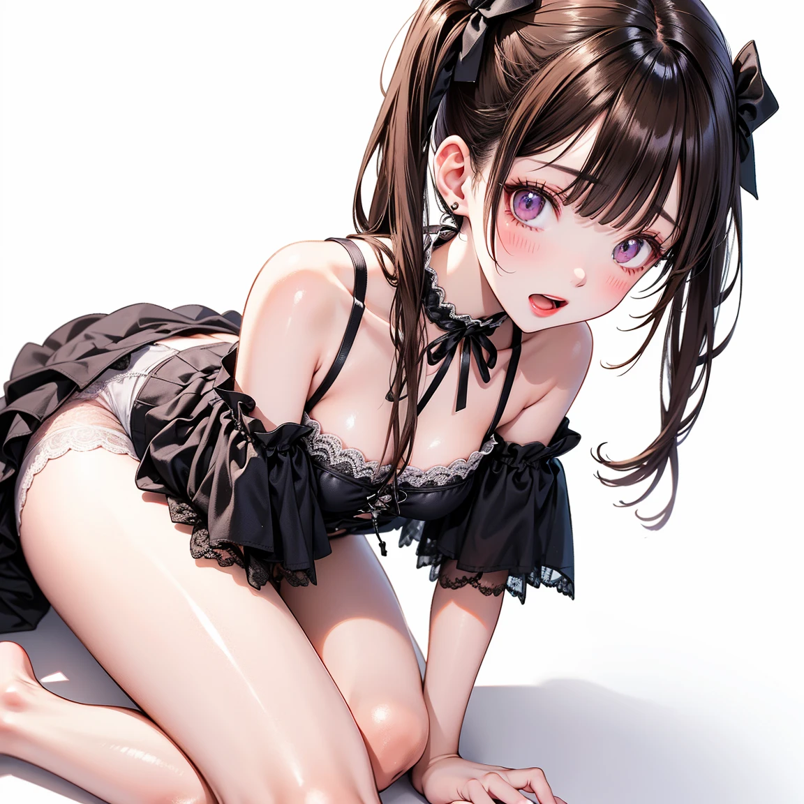 top-quality、extremely delicate and beautiful、Soio、Soio、8-year-old little girl、japanes、Lori、chiquita、elementary student、A dark-haired、((Pink leotard))、（highleg）dress room、、Tiara on the head、A smile、is standing、Facing the front
