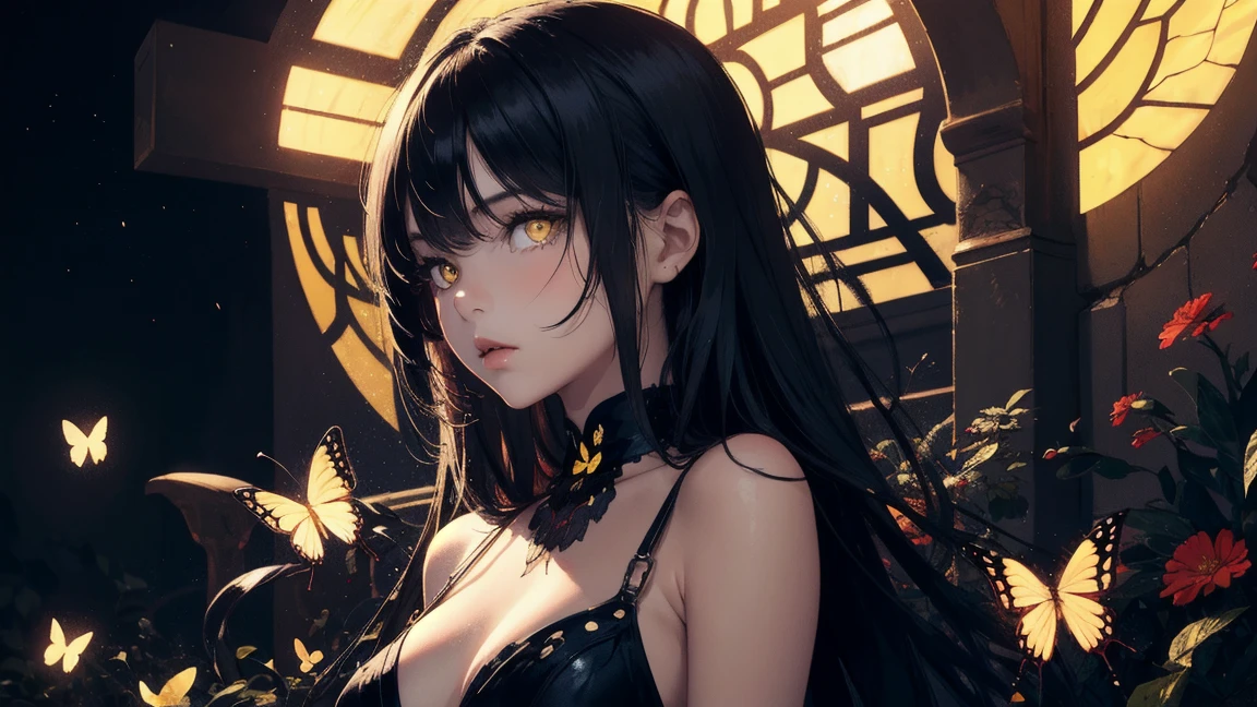 (masterpiece, sidelighting, finely detailed beautiful eyes: 1.2), (ultra-detailed, high-resolution: 1.2), beautiful girl, black gold theme,