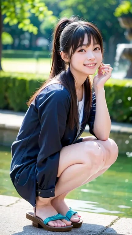 (very long hair:1.3),(big smile:1.3),(happy smile:1.3),(sexy panties:1.3),(white panties:1.2),(realistic silk panties:1.3),(double eyelids:1.3),(long eyelashes:1.3),Japanese school uniform,(Looking directly at Viewer:1.3),32K, masterpiece, Raw photo, Best Quality, Photorealistic, Highly detailed CG Unity 32K wallpaper,(Extremely beautiful face, Beautiful lips, Beautiful eyes, beautiful teeth), detailed teeth, intricate detailed face, ((Ultra detailed skin)) 1girl in, Cutest Pretty Japanese girl, Super idol, 1 girl,(Happy smile), Clear eyes, (pale skin), (Big eyes:1.2), (Brown hairs), thick thighs, ,balanced elegant face, drooping eyes