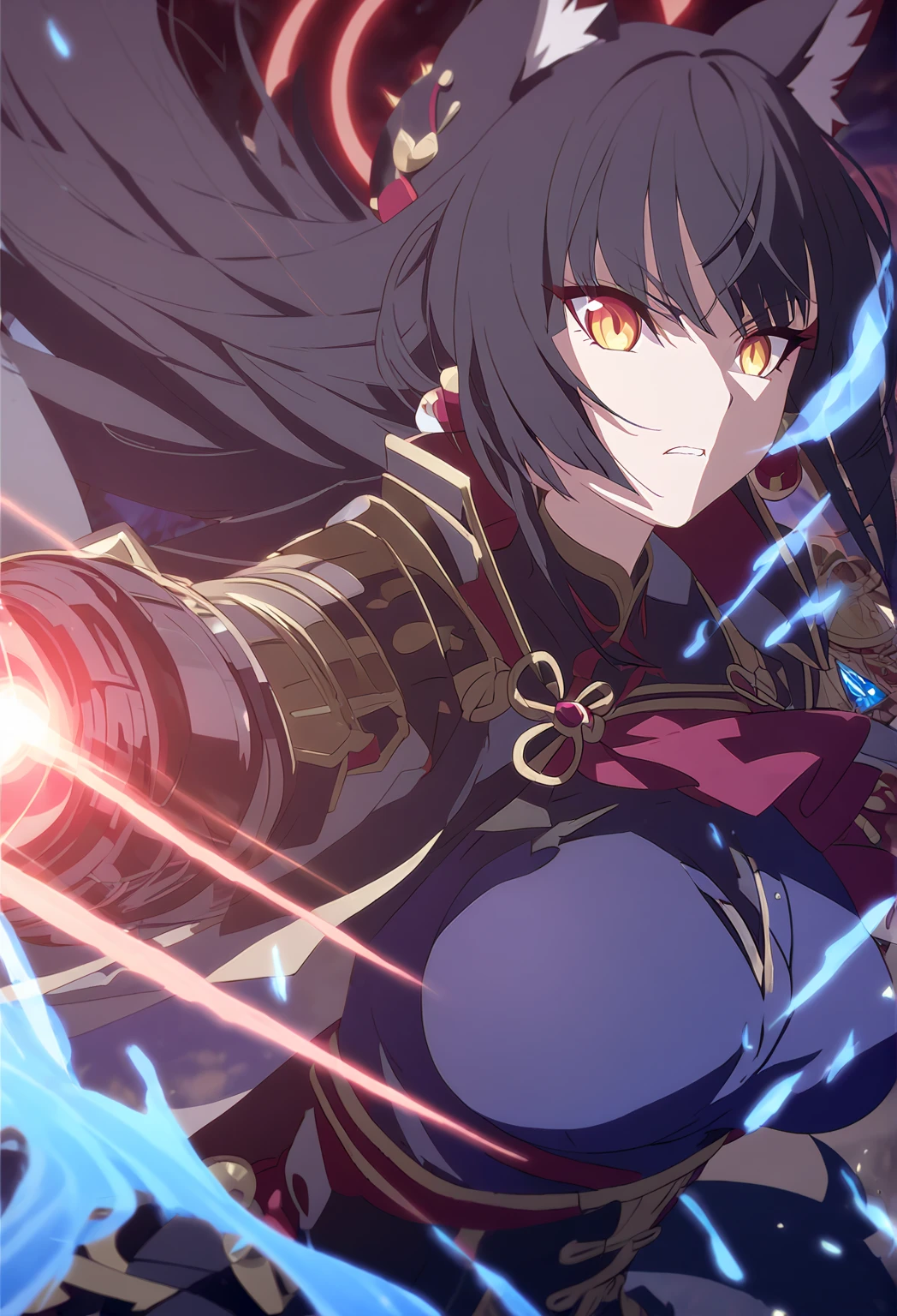 Fille noire, long cheveux bruns