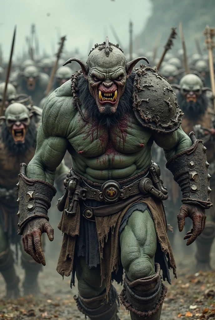 Horror-themed cinematic film still different views of scary orcs in armour, colourful intricate!! concept art by senior character artist, trending on artstation, full body character design high budget, bokeh, cinemascope, moody, epic, gorgeous, film grain, grainy . Eerie, unsettling, dark, spooky, suspenseful, grim, highly detailed