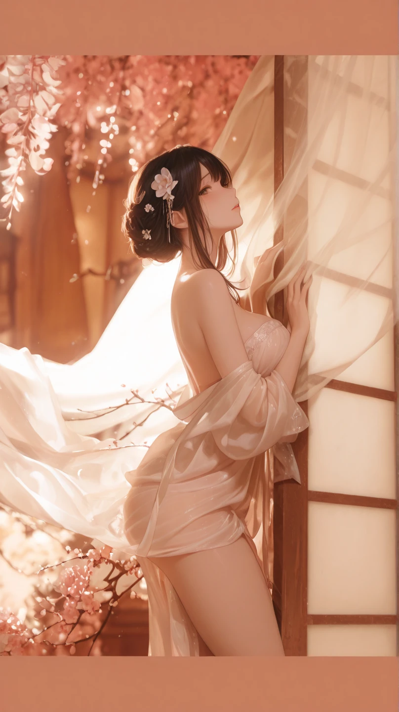 ((((window sill, highest quality, High resolution)))), very detailed8K, cute girl with slim body,one person, (ultra hd, Super detailed, very detailed, very realistic, Super realistic, realistic pictures), side tail, (dynamic pose), towards the camera, troubled face, purple eyes, (beautiful and detailed face, detailed and beautiful eyes), (wet), Sweat, (Light of the sun, sunlight),(((nipples))),(((pussy))),((wedding)),(((pubic hair))),(saggy breasts),((cum)),(loli),veil,flower,(((flower嫁)))