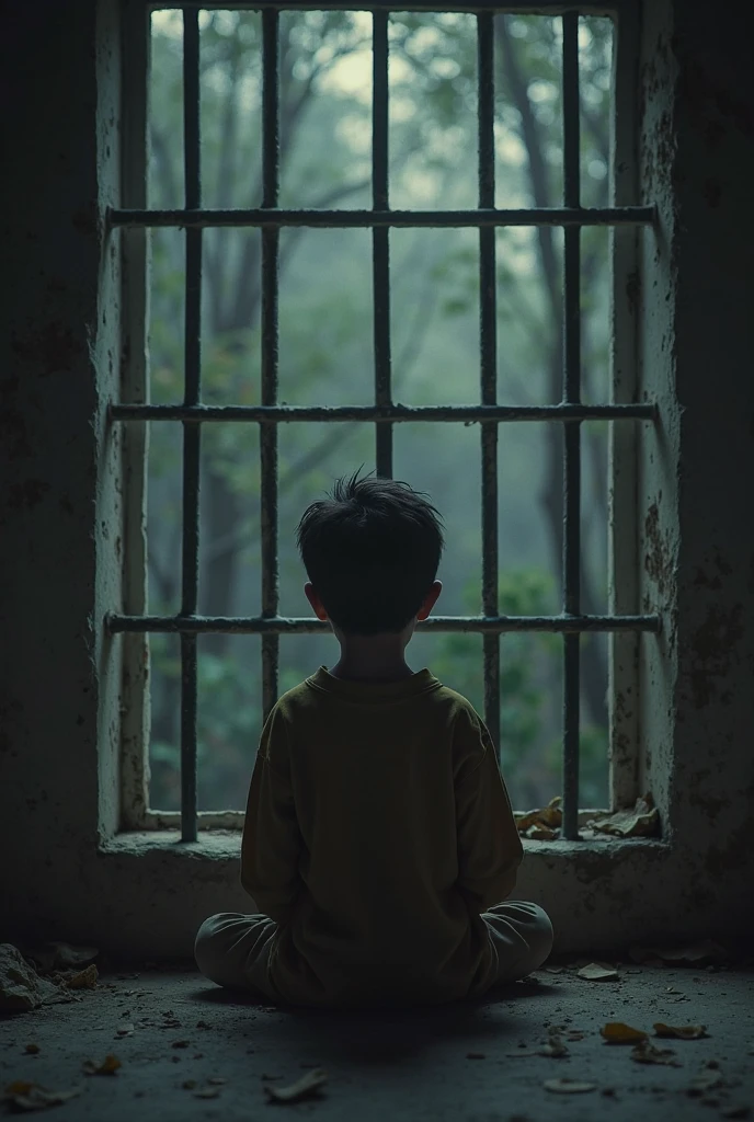 Oriental study pressure，child，agony，Cage，Dark environment，lamp，Chains，Stacks of books，bookshelf，Painful expressions，Books scattered all over the place，Flying exam papers，Pen and paper，Children are put in cages，Bullying